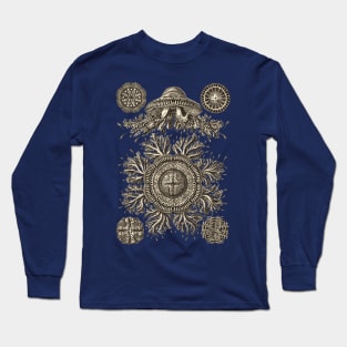 Ernst Haeckel Discomedusea Jellyfish  Wenge Plate 28 Long Sleeve T-Shirt